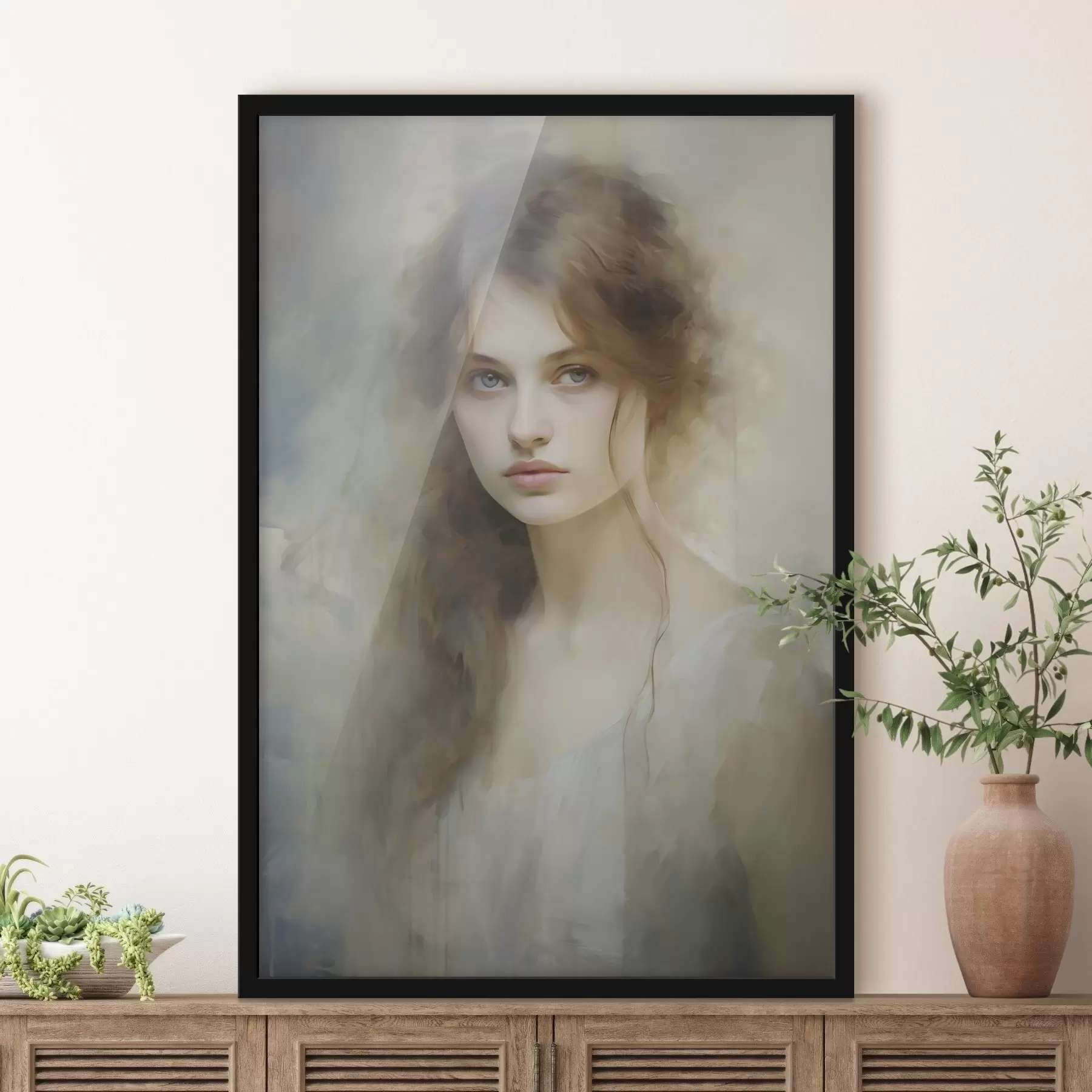 Fototapete Gemälde, das ein Mädchen darstellt f48682