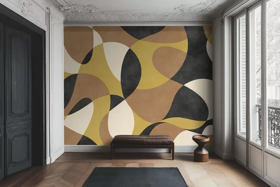 Fototapete Abstraktes Muster mit fließenden Formen und Kontrasten w05149