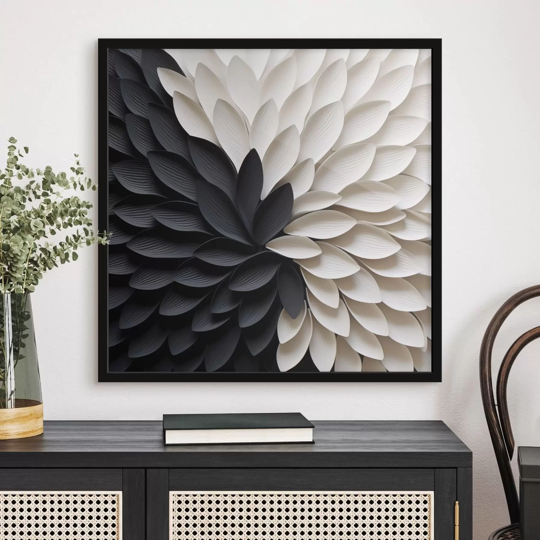 Fototapete Kontrastierende helle und dunkle Blütenblätter in Blütenform f48604