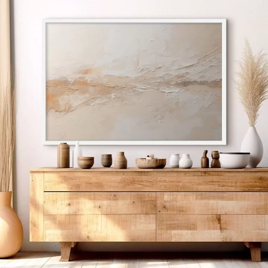 Fototapete Abstrakte Textur mit warmen, beigen Pinselstrichen f48625