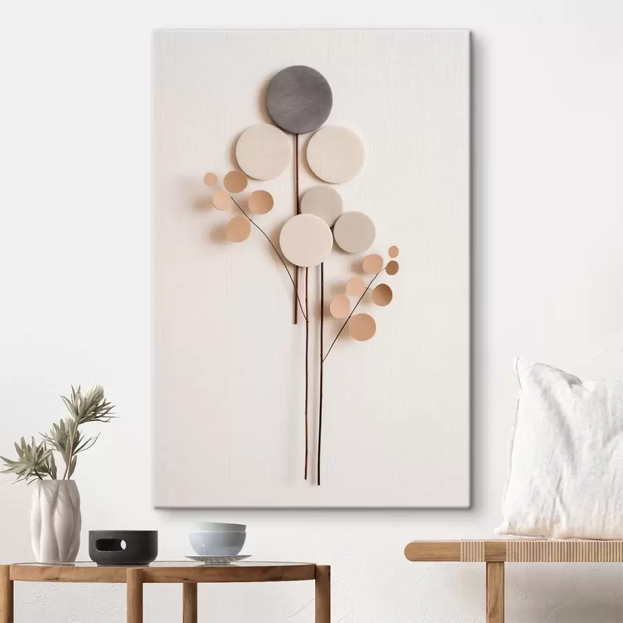 Fototapete Schlichte, runde Formen an schlanken Stielen s48597