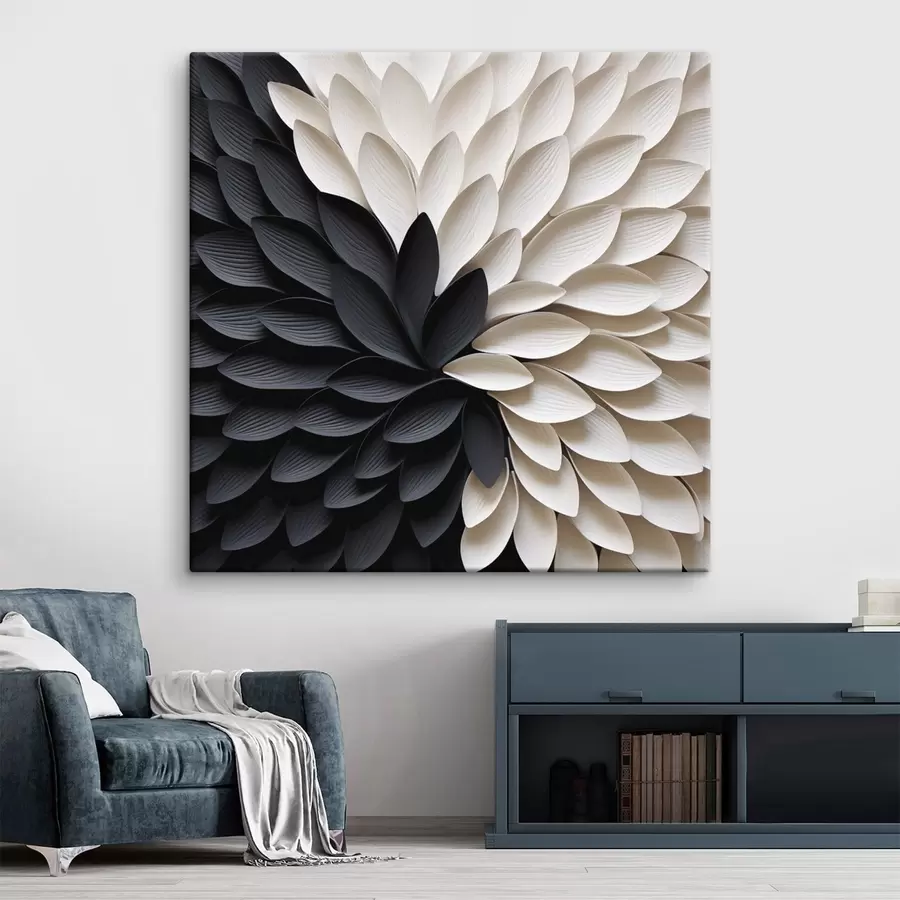 Fototapete Kontrastierende helle und dunkle Blütenblätter in Blütenform s48604