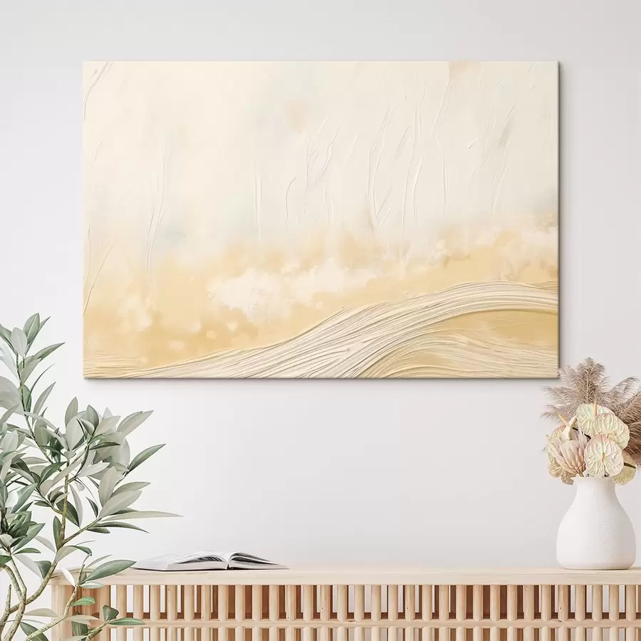 Fototapete Abstrakte Landschaft mit sanften Wellen und hellen Farbtönen s48617