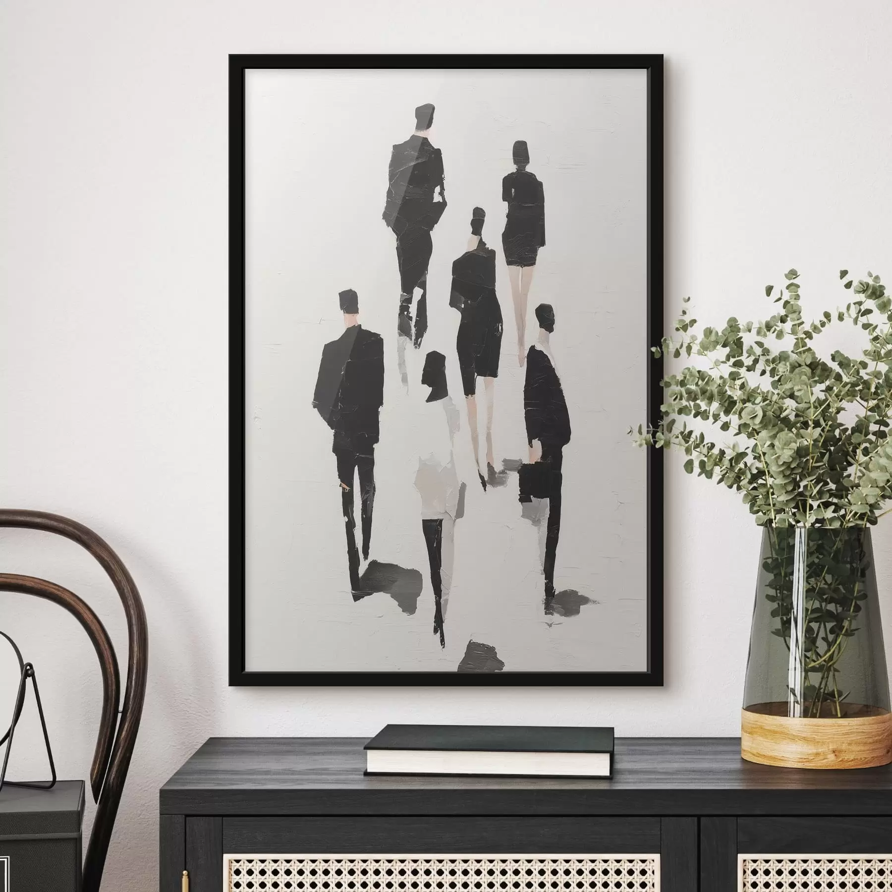 Fototapete Eine Abstraktion mit Menschensilhouetten f48667