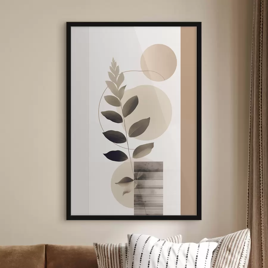 Fototapete Abstrakte botanische Blätter mit Formen f48669