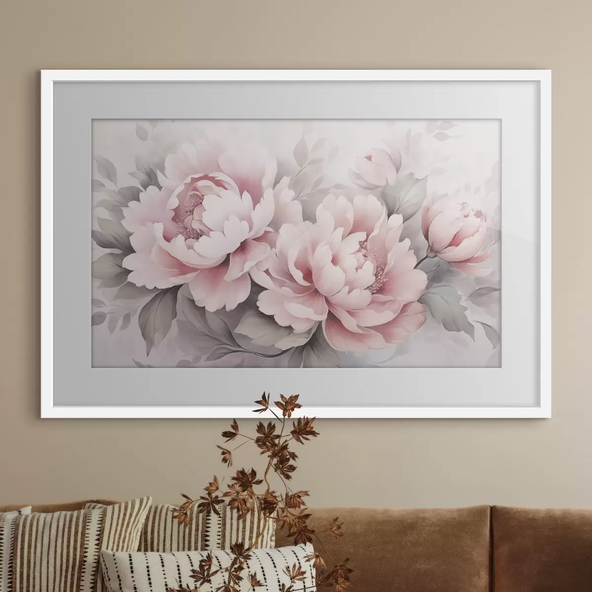 Poster Pfingstrosen und Kontrast f48702