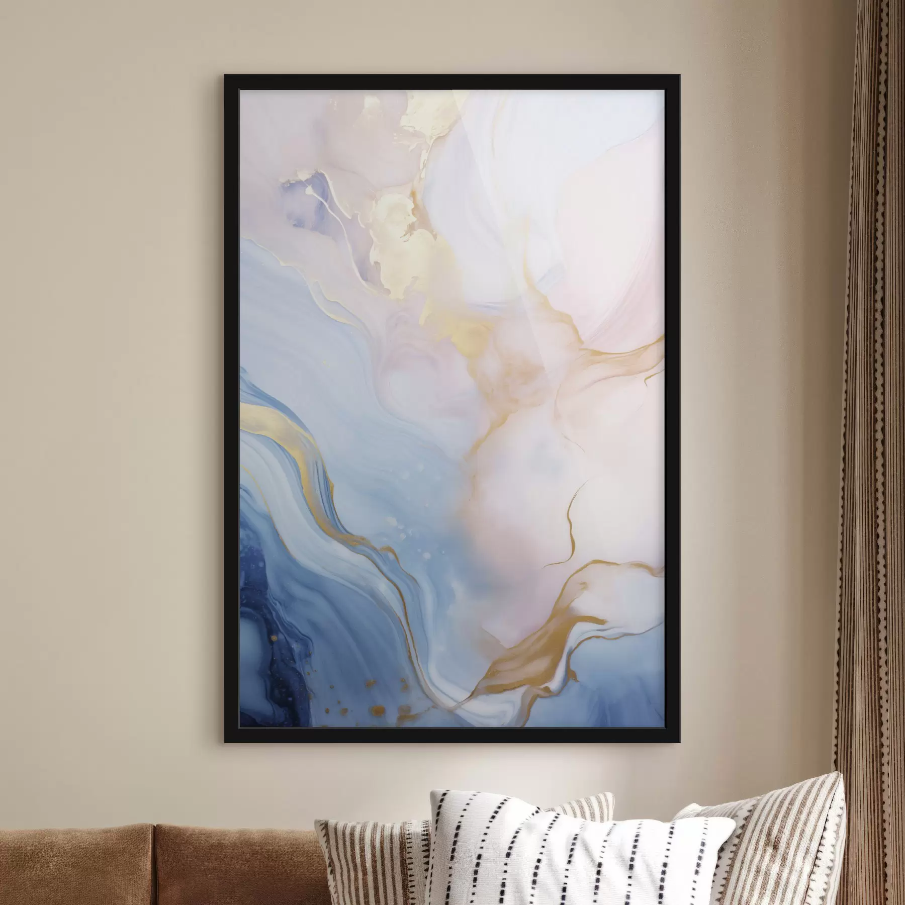 Fototapete Abstrakte, strukturierte Fluid-Art mit wirbelnden Mustern in Rosa- und Blautönen f48730