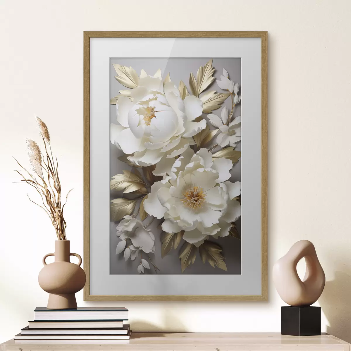 Poster Pfingstrosen und Leuchten f48753