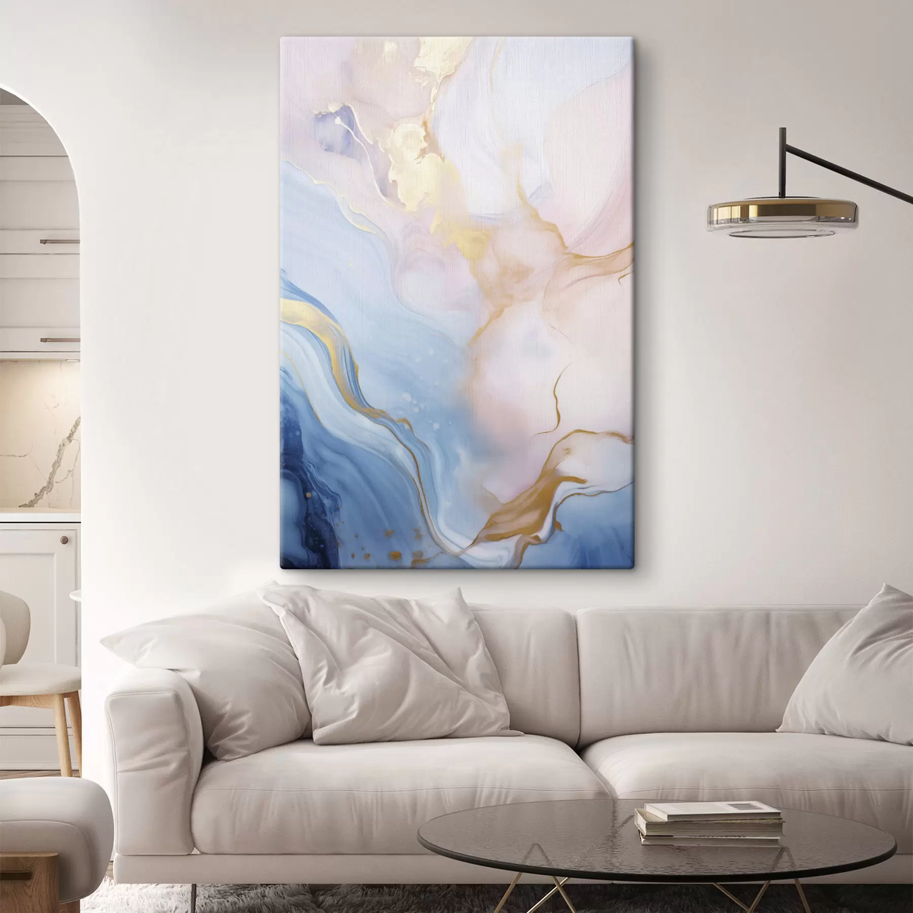 Fototapete Abstrakte, strukturierte Fluid-Art mit wirbelnden Mustern in Rosa- und Blautönen s48730