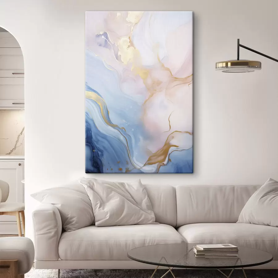 Fototapete Abstrakte, strukturierte Fluid-Art mit wirbelnden Mustern in Rosa- und Blautönen s48730