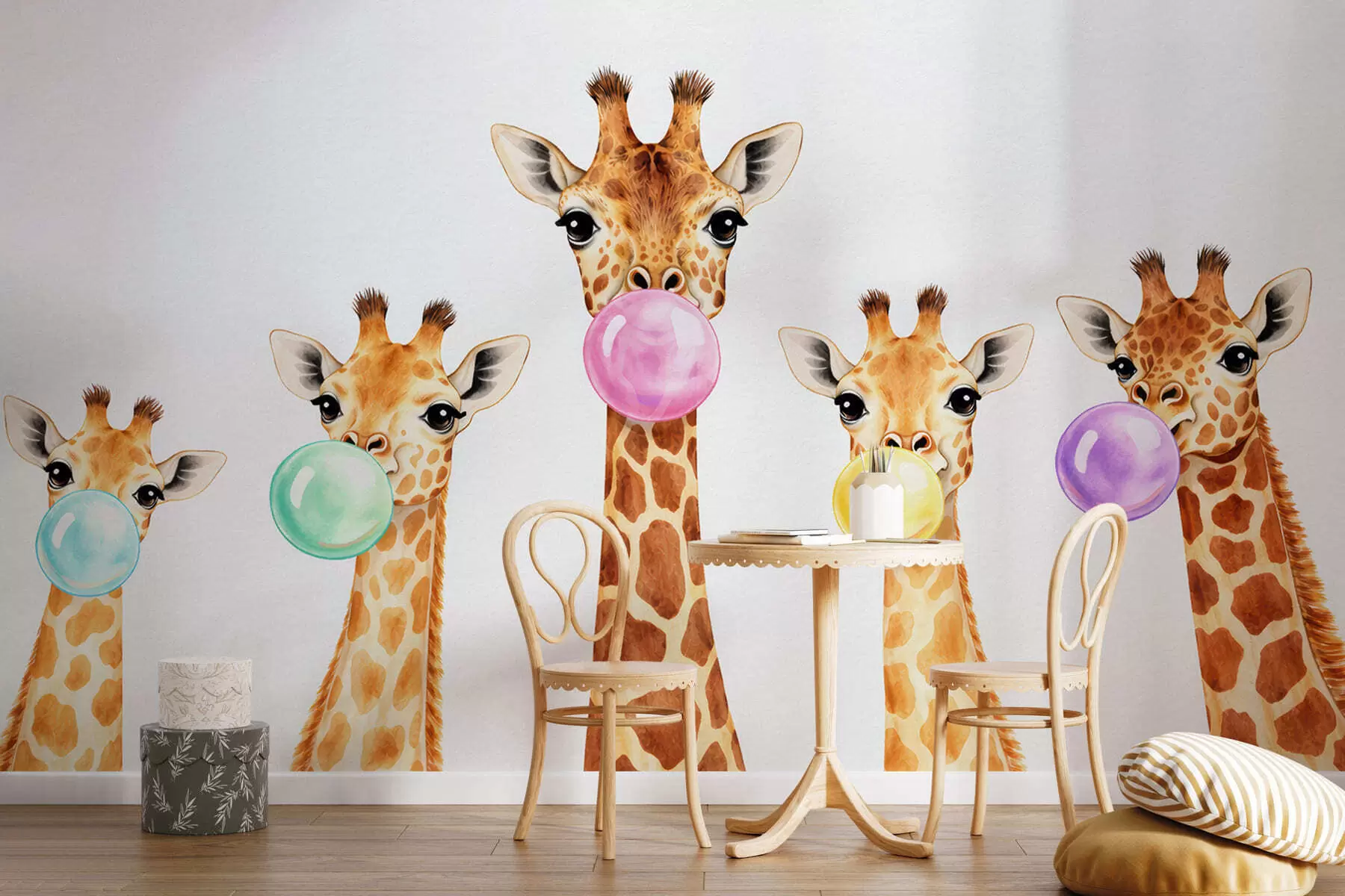 Fototapete Giraffen mit Kaugummi w05492