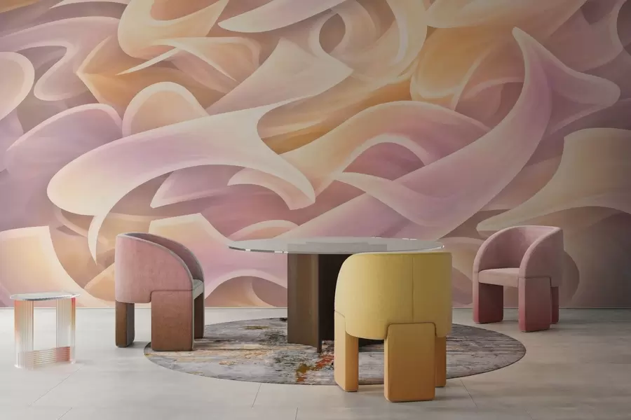 Fototapete Ineinander verschlungene abstrakte Linien w05450