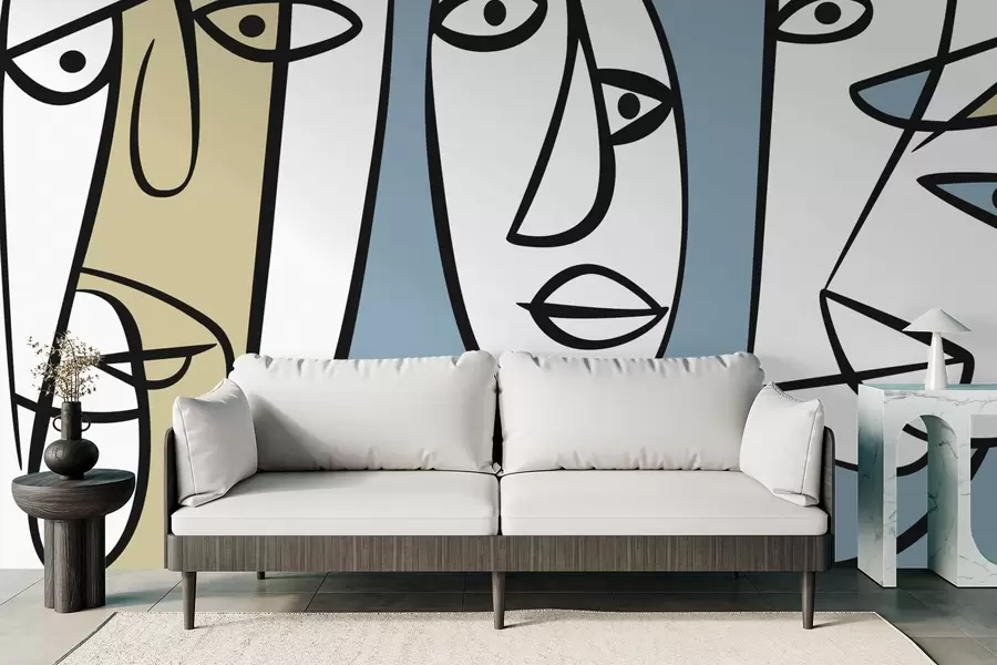 Fototapete Abstrakte Gesichter w05504v1