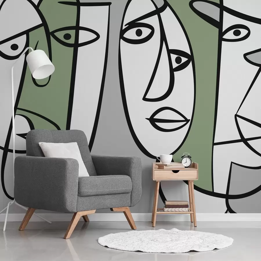 Fototapete Abstrakte Gesichter w05504v2