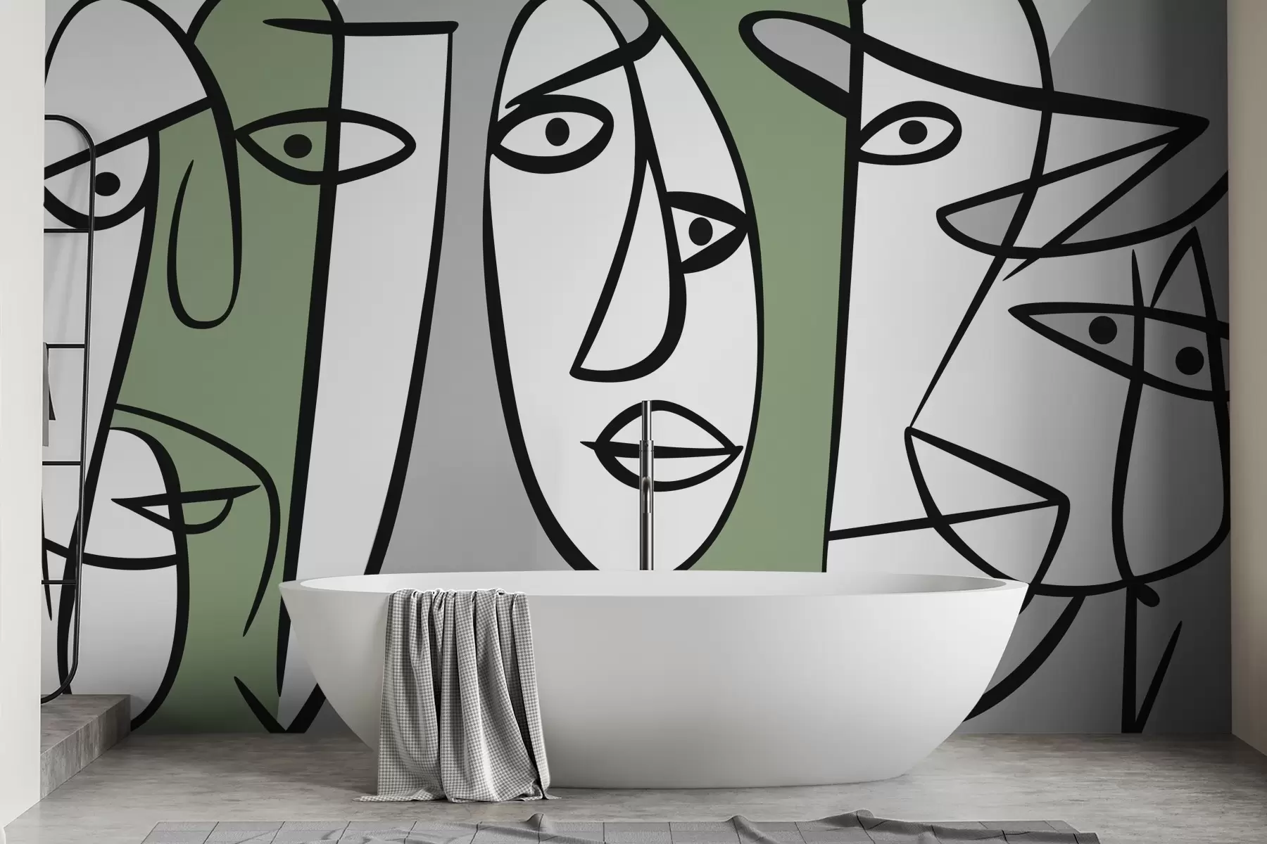 Fototapete Abstrakte Gesichter w05504v2