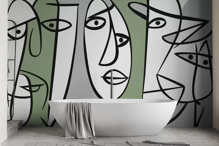 Fototapete Abstrakte Gesichter w05504v2