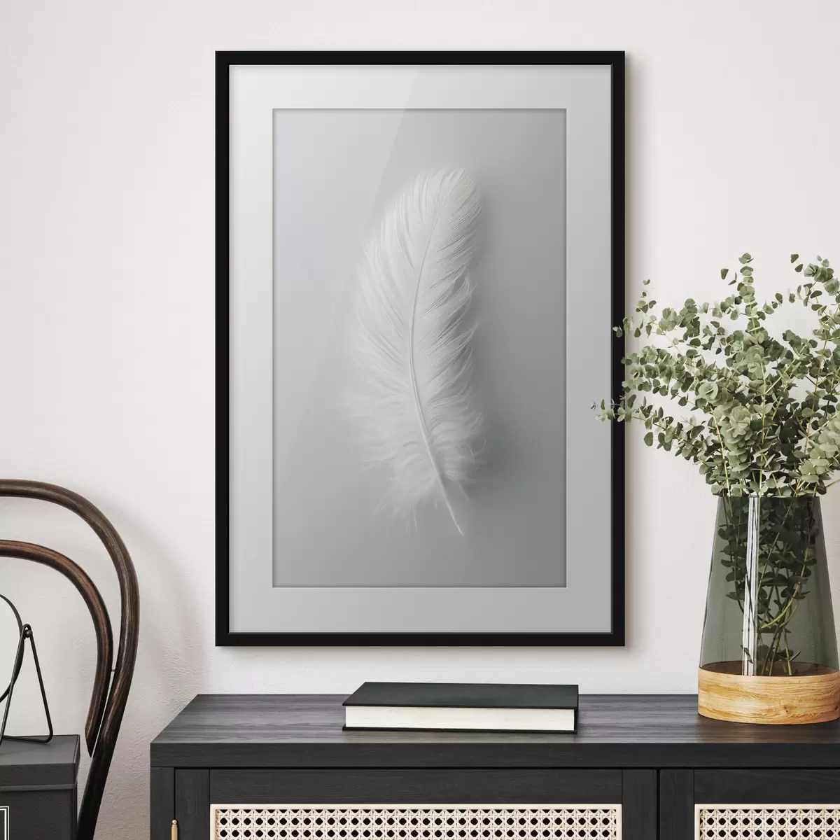 Poster eine elegante Schwanenfeder f48782