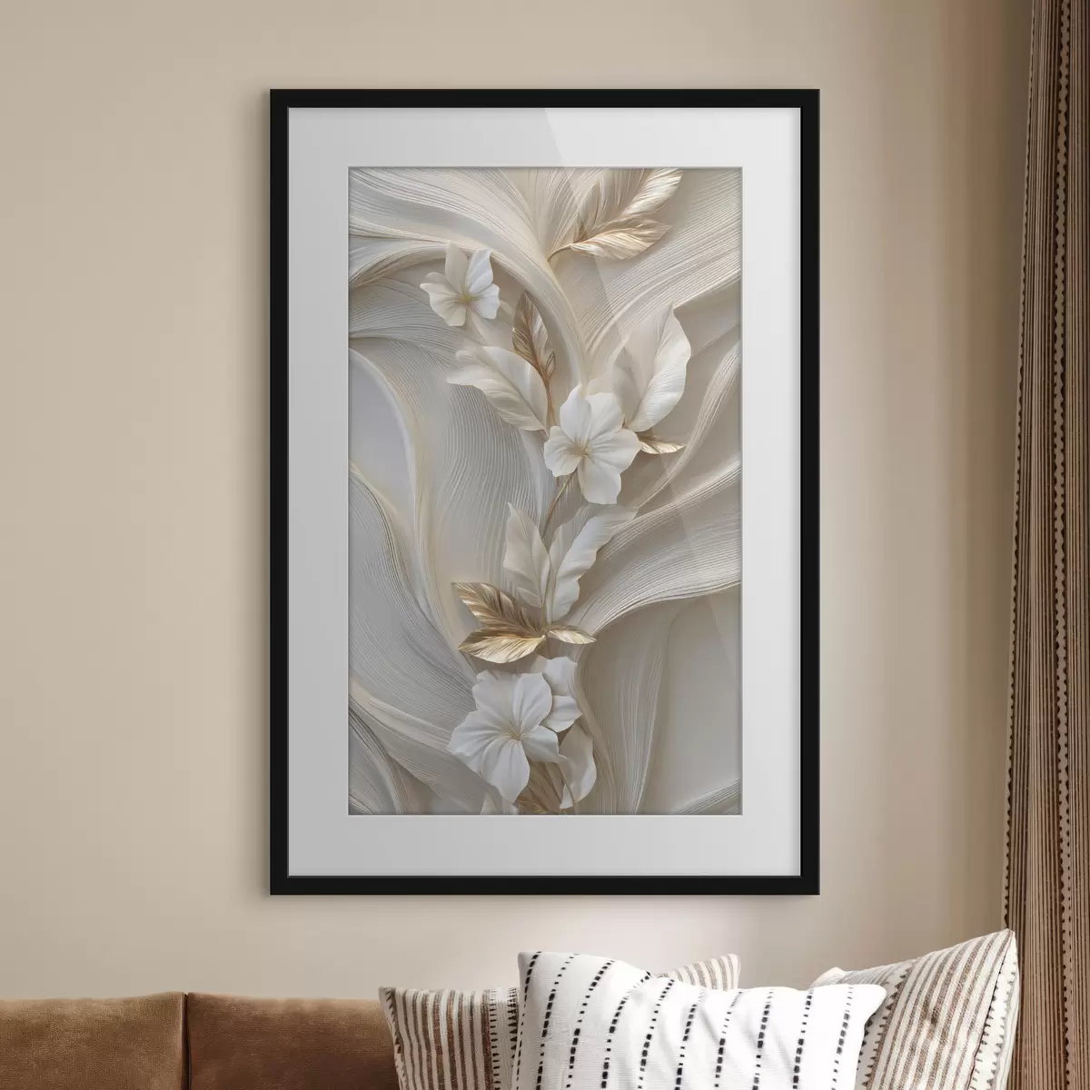 Poster eine exquisite Nachbildung dreidimensionaler Blätter, Texturen und Blumen f48787