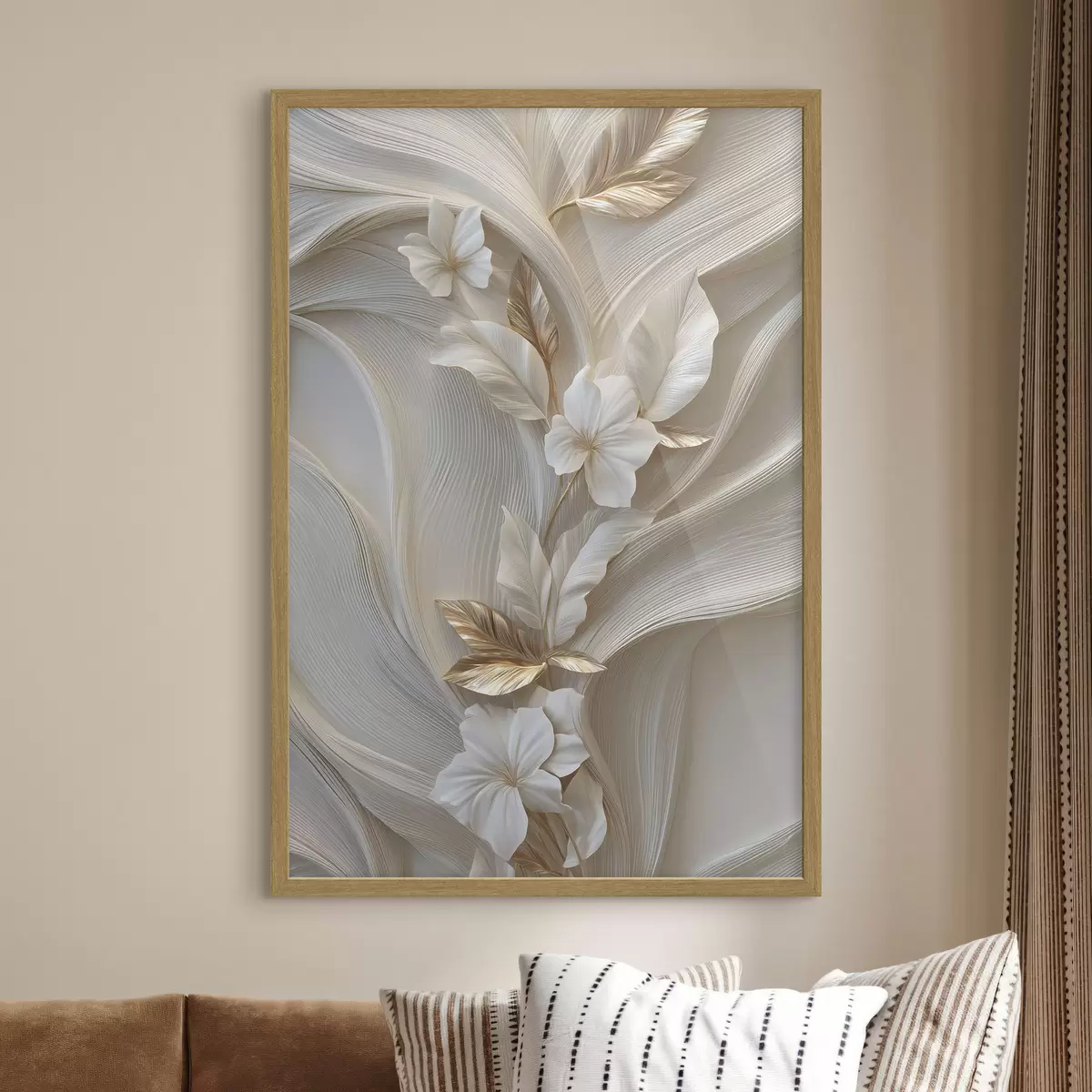 Poster eine exquisite Nachbildung dreidimensionaler Blätter, Texturen und Blumen f48787