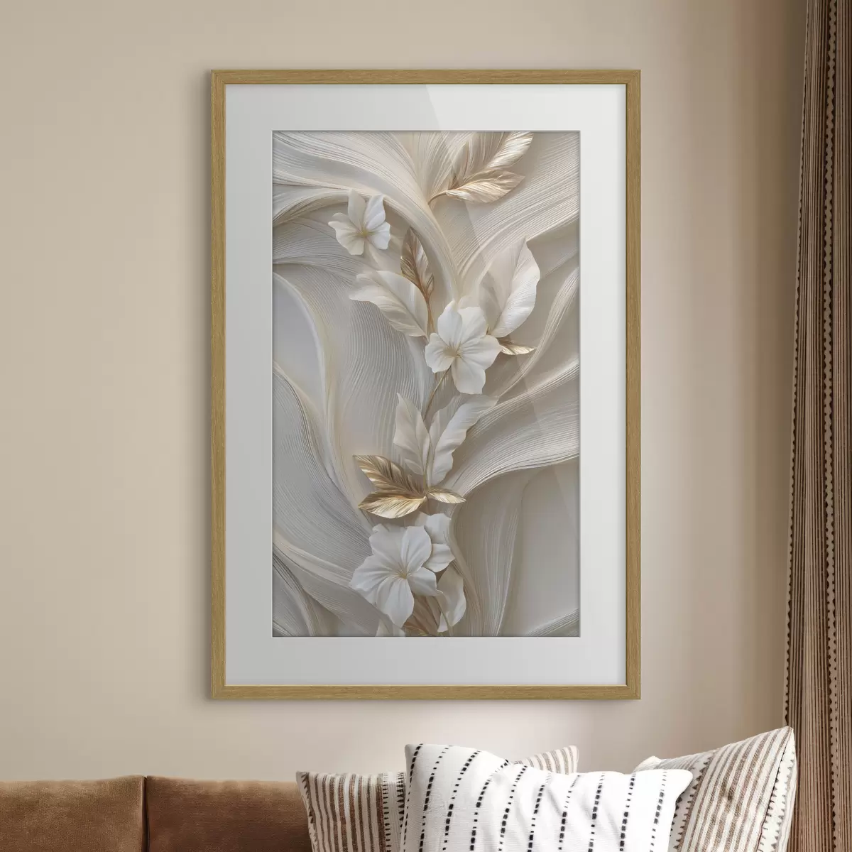Poster eine exquisite Nachbildung dreidimensionaler Blätter, Texturen und Blumen f48787