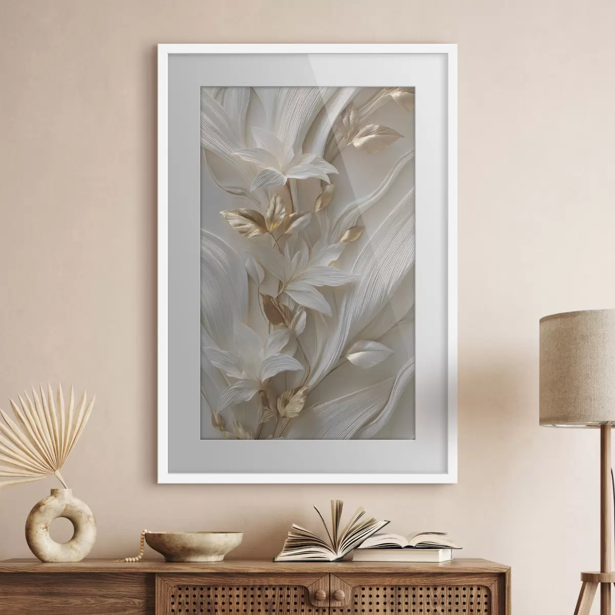 Poster eine exquisite Nachbildung dreidimensionaler Blätter, Texturen und Blumen f48788