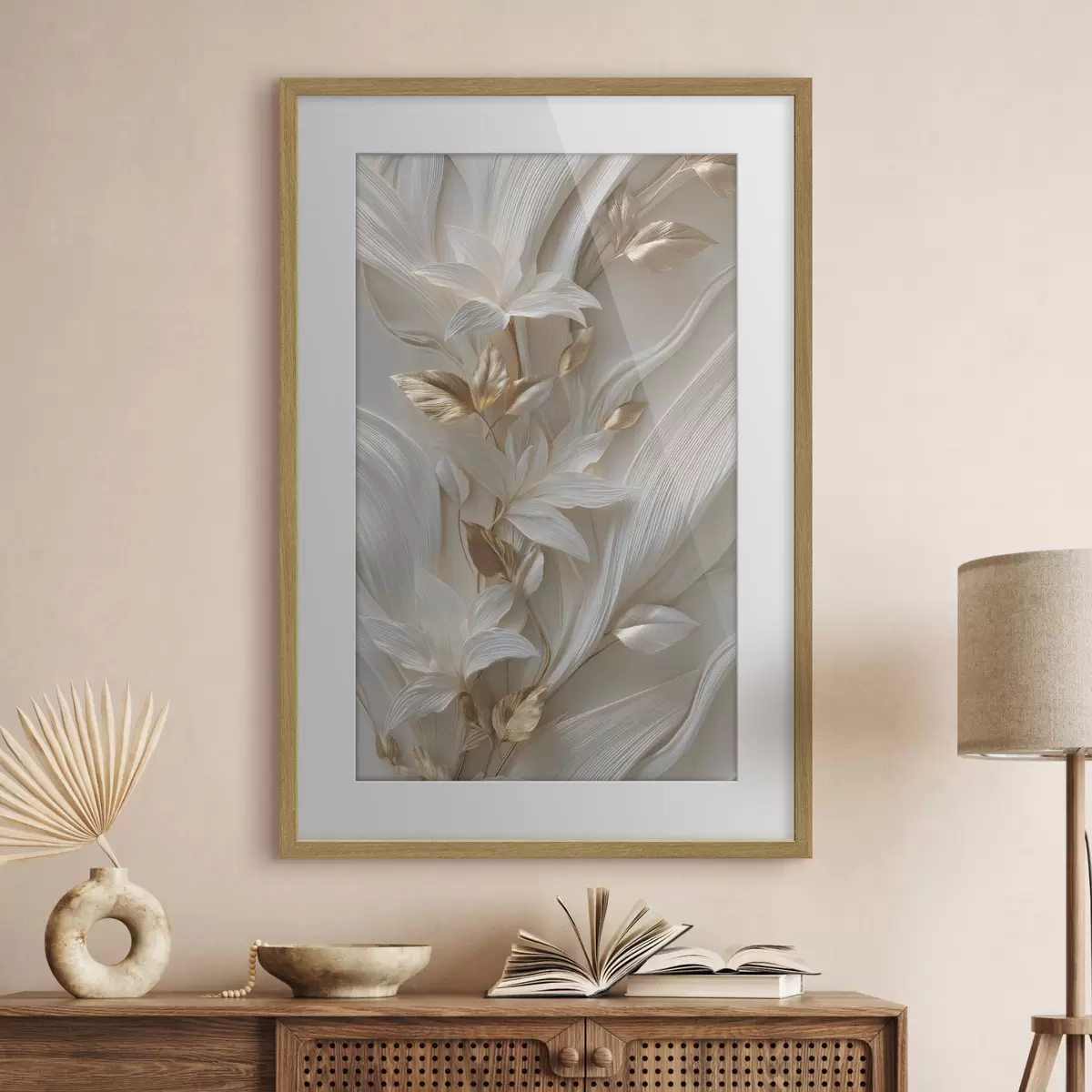 Poster eine exquisite Nachbildung dreidimensionaler Blätter, Texturen und Blumen f48788