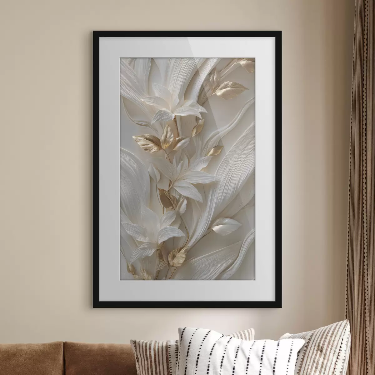 Poster eine exquisite Nachbildung dreidimensionaler Blätter, Texturen und Blumen f48788