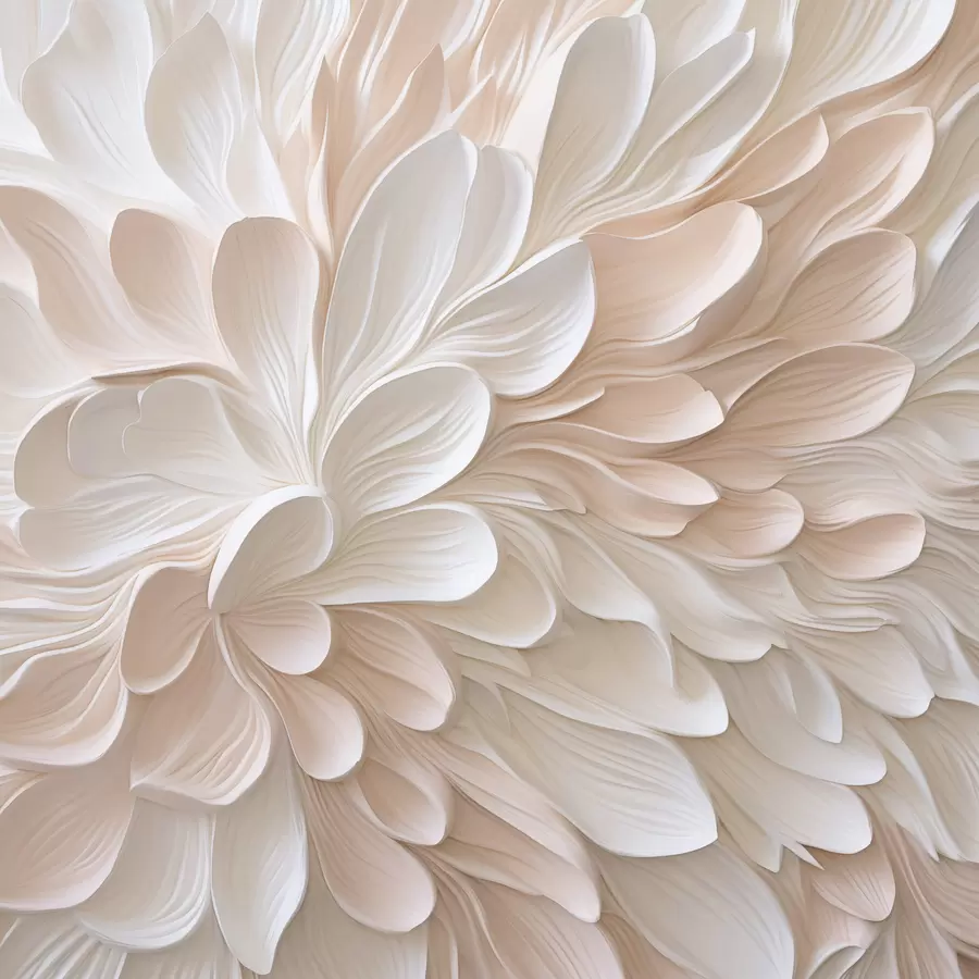 Fototapete Abstrakte Blütenblätter – Nachahmung eines Gemäldes s48760