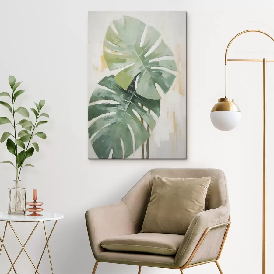 Fototapete Tropische Blätter Nachahmung Malerei s48763