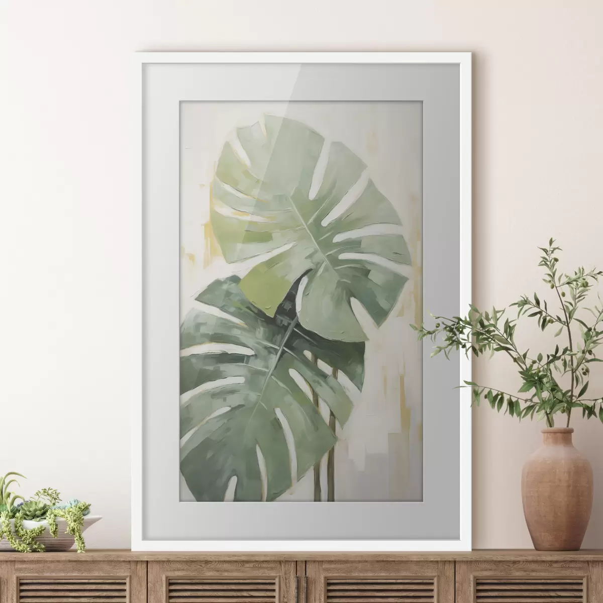 Poster Tropische Blätter Nachahmung Malerei f48763