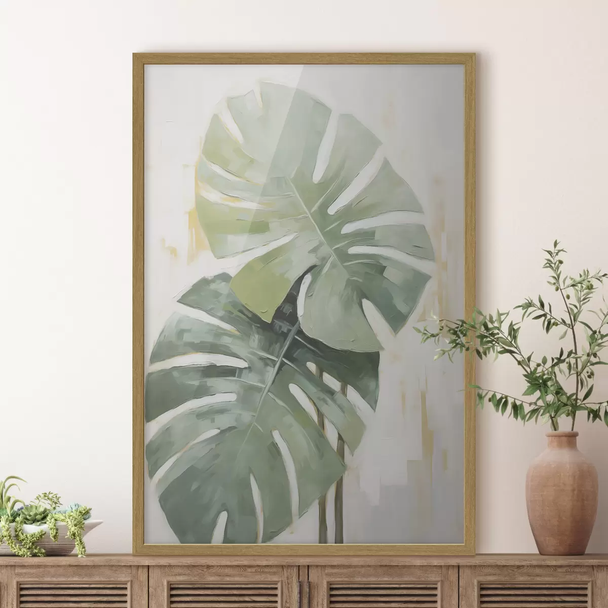 Poster Tropische Blätter Nachahmung Malerei f48763