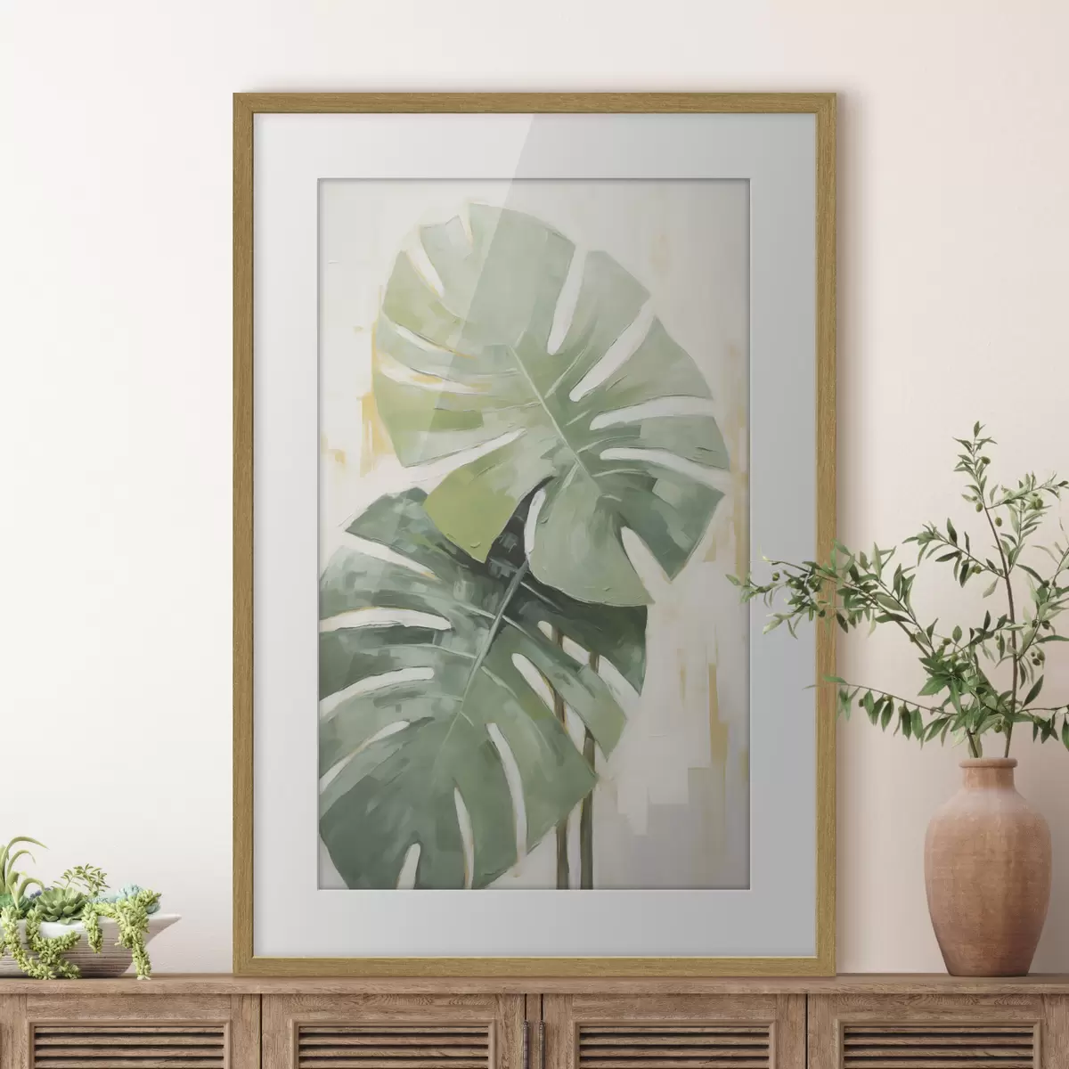 Poster Tropische Blätter Nachahmung Malerei f48763