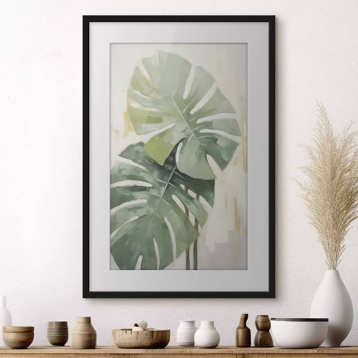 Poster Tropische Blätter Nachahmung Malerei f48763