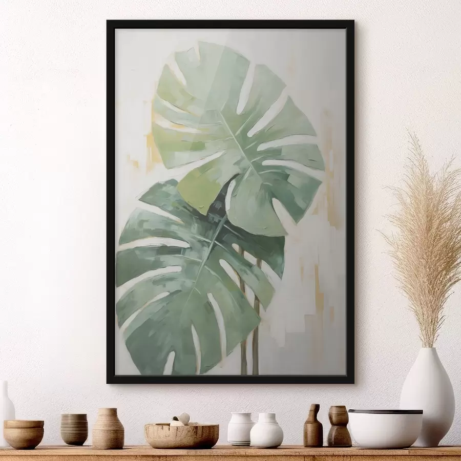 Fototapete Tropische Blätter Nachahmung Malerei f48763