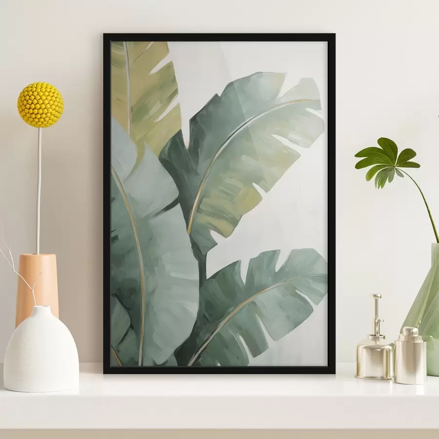 Fototapete Malerei mit Blattimitation f48764