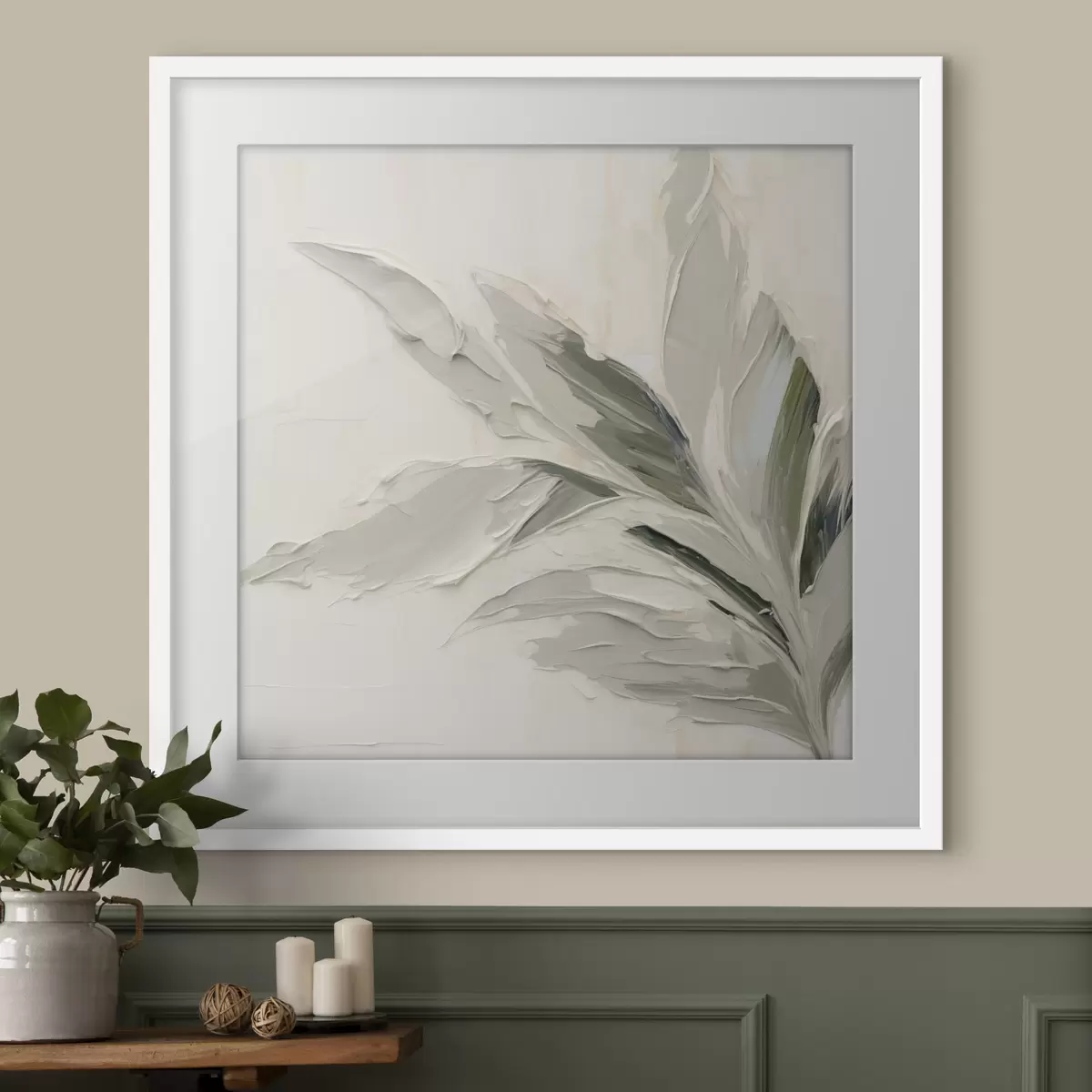 Poster Abstrakte Malerei, die Vegetation imitiert f48771