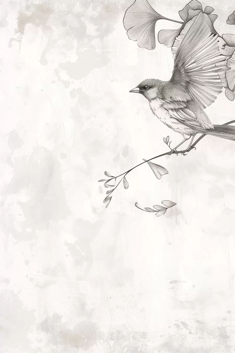 Fototapete Vogel auf Ästen s48907