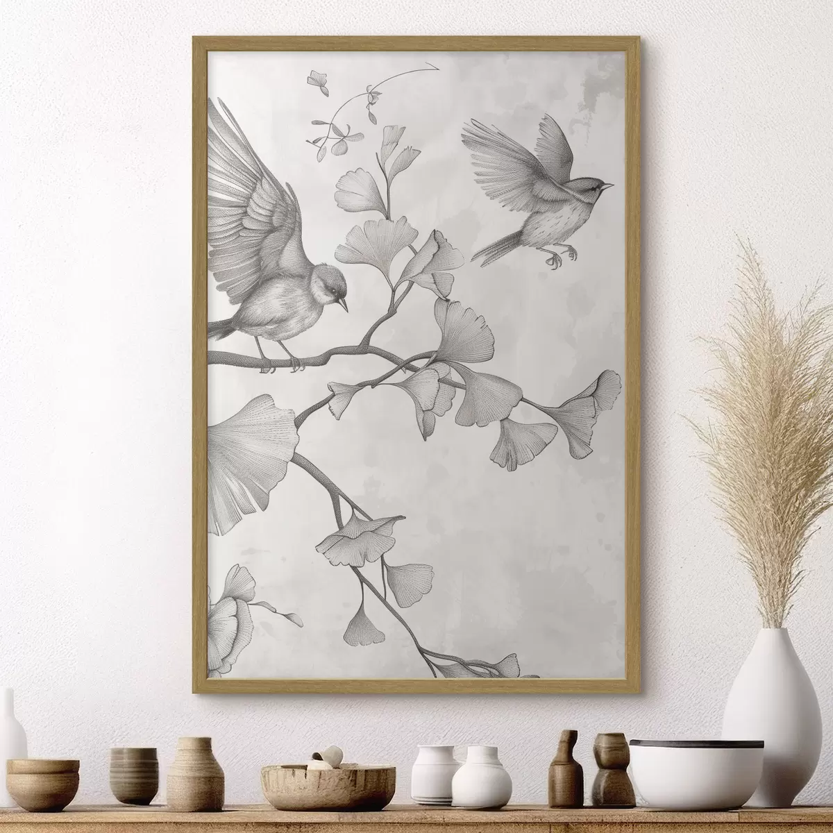 Poster Vögel auf Ästen f48906