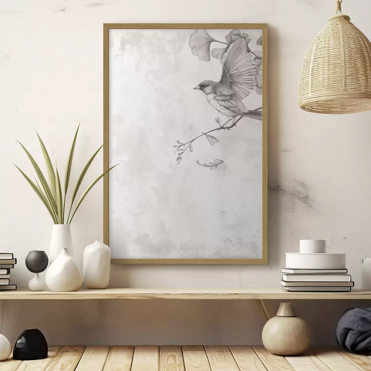 Poster Vogel auf Ästen f48907
