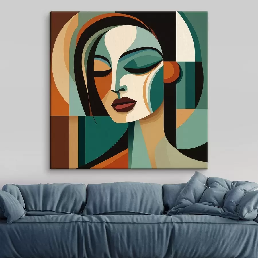 Fototapete Frauenporträt im geometrischen Stil s48952