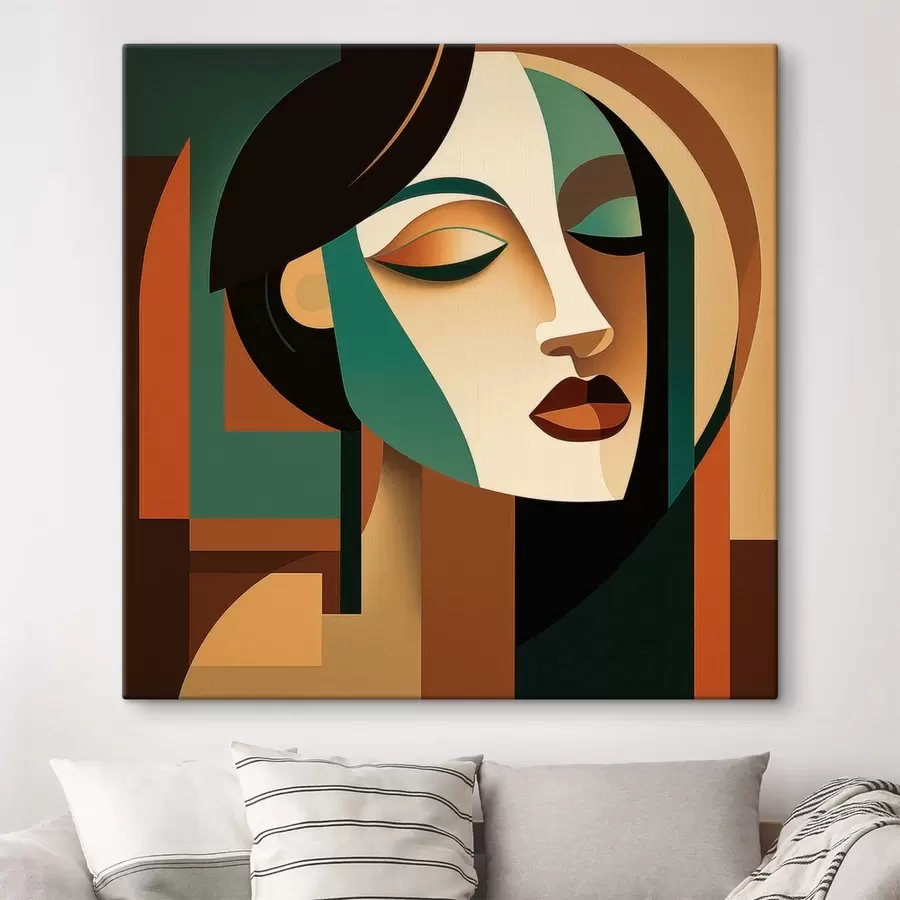 Fototapete Frauenporträt im geometrischen Stil s48953