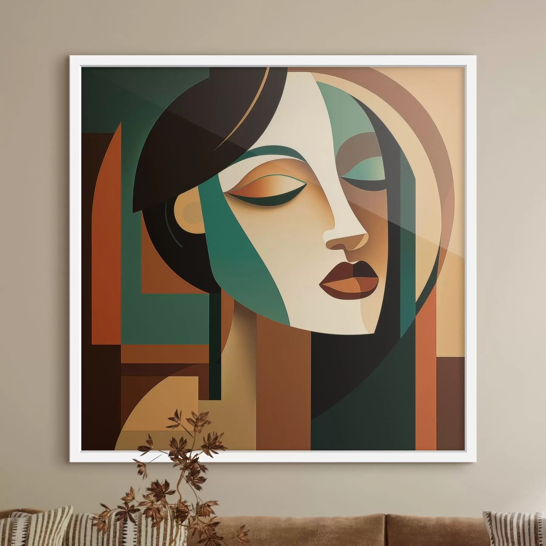 Fototapete Frauenporträt im geometrischen Stil f48953