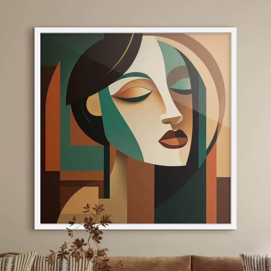 Fototapete Frauenporträt im geometrischen Stil f48953