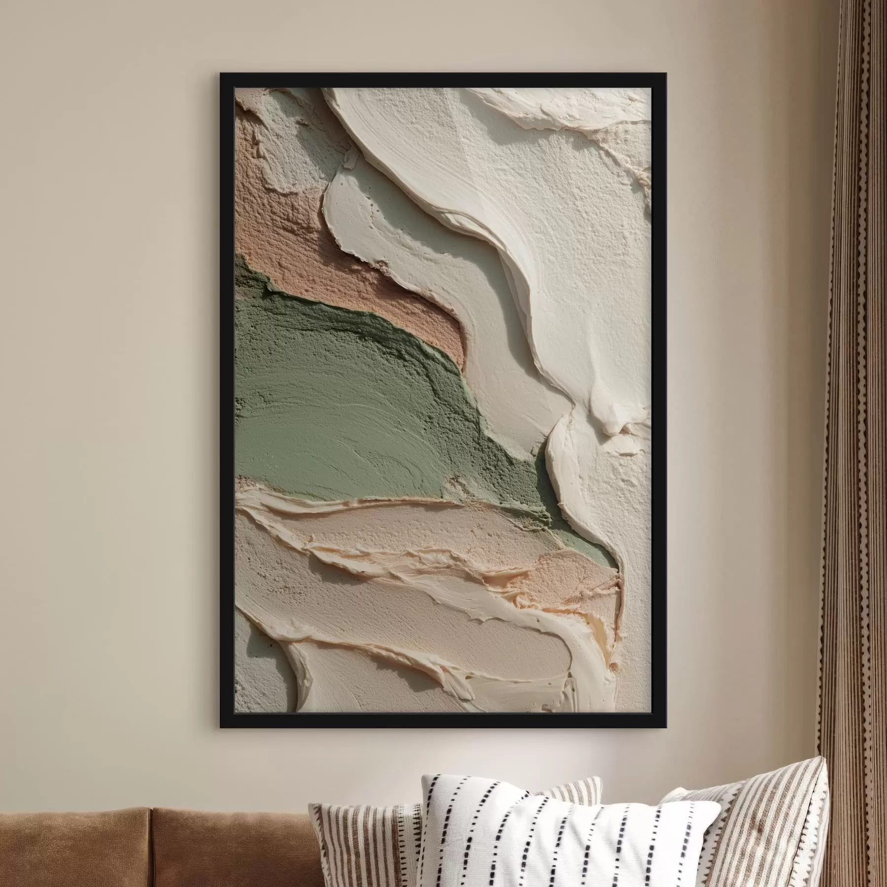 Fototapete Abstrakte Pinselstriche im Impasto-Stil in natürlichen Farbtönen f48798