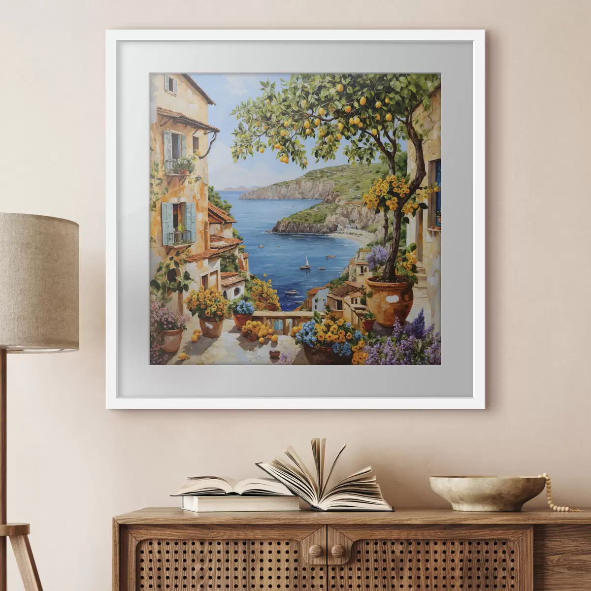 Poster Zitronenbaum am Meer f48818