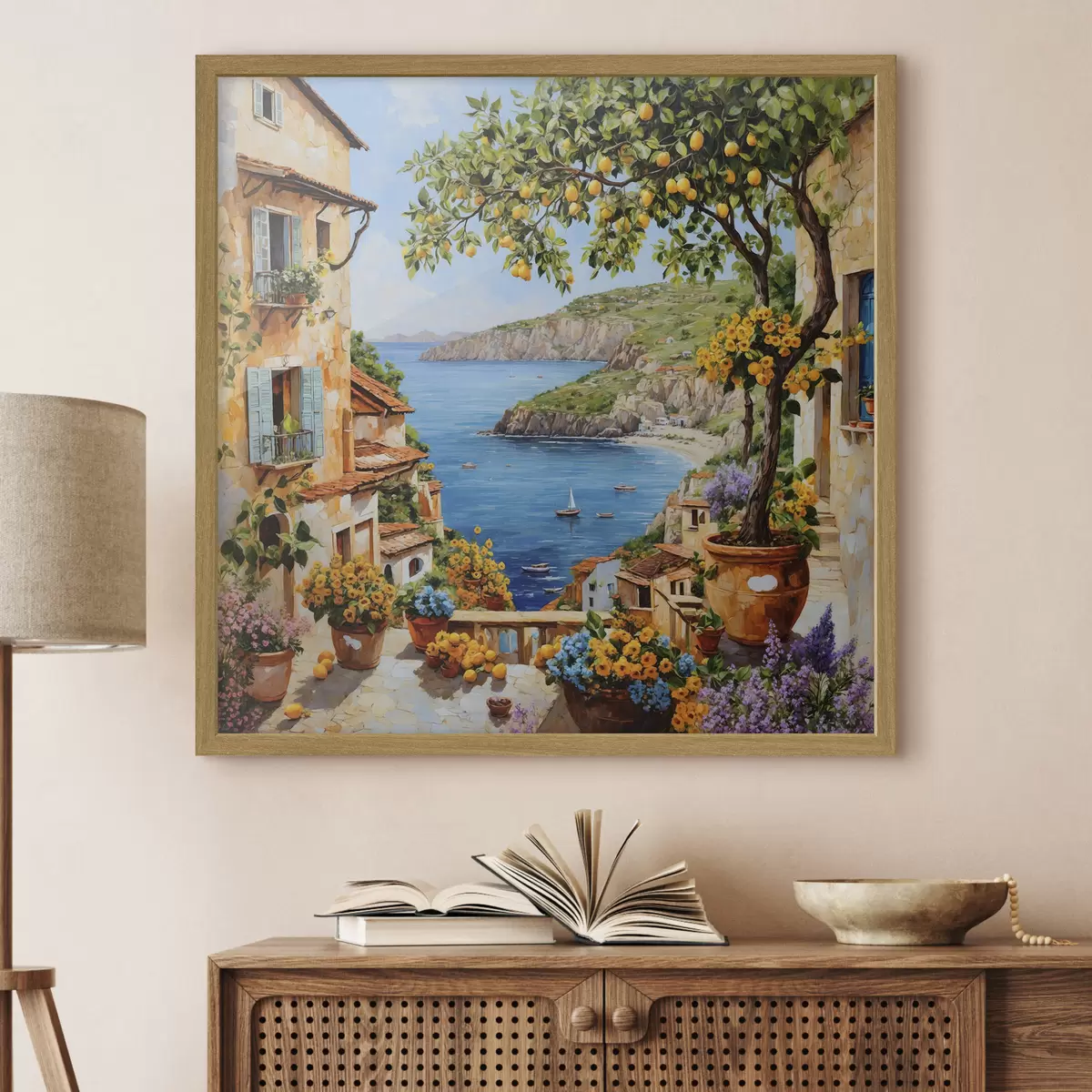 Poster Zitronenbaum am Meer f48818