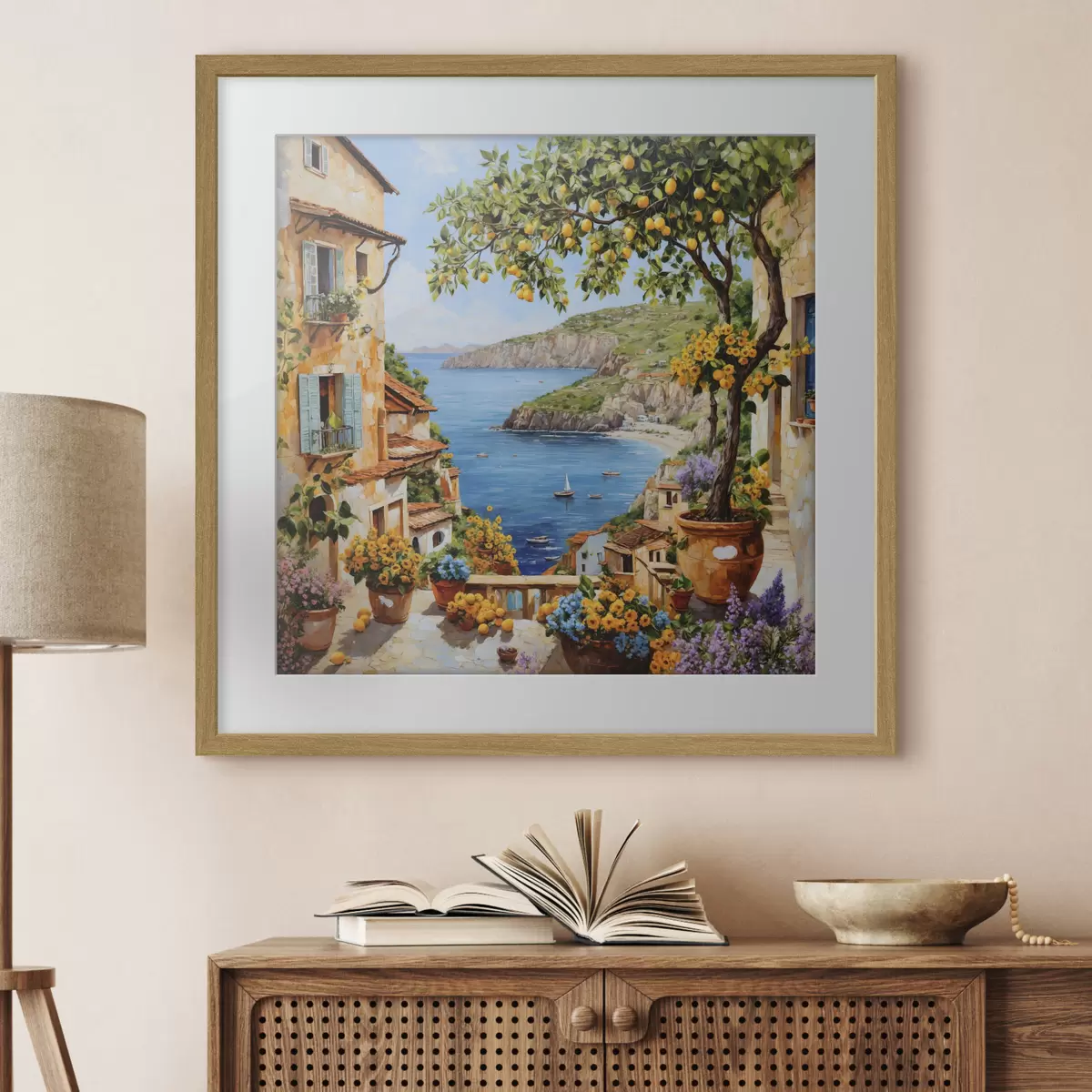 Poster Zitronenbaum am Meer f48818