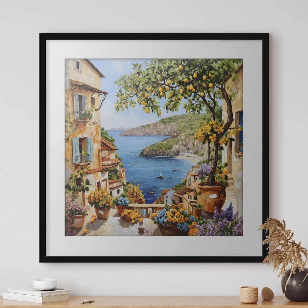 Poster Zitronenbaum am Meer f48818