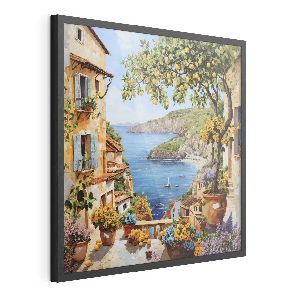 Poster Zitronenbaum am Meer f48818