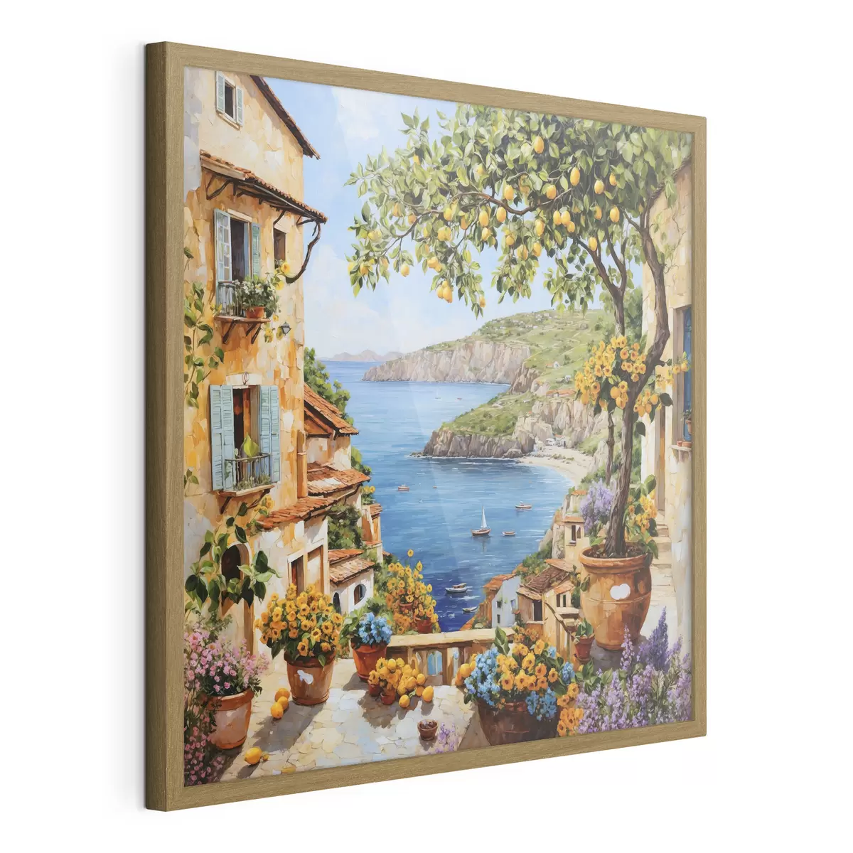 Poster Zitronenbaum am Meer f48818